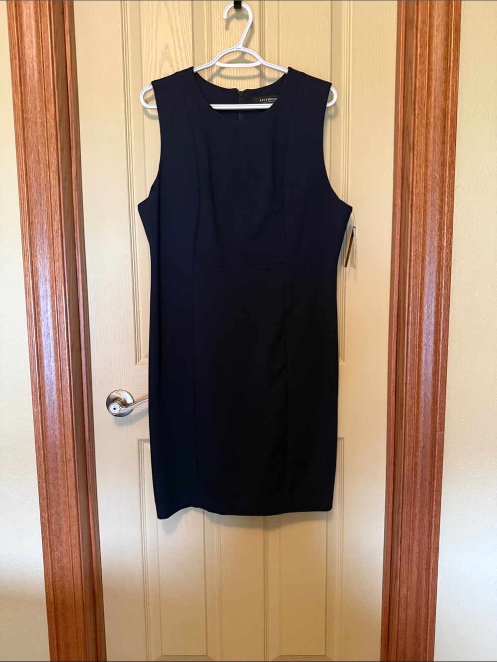 Liverpool Jeans Company Black Sleeveless Midi Sheath Dress